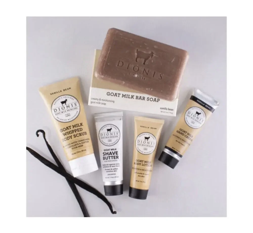 Dionis Goat Milk Vanilla Bean 6 Pc Travel Skincare Gift Set New
